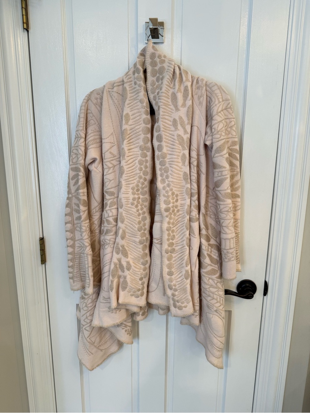 RARE JOHNNY WAS Biya Embroidered Waterfall Cardigan